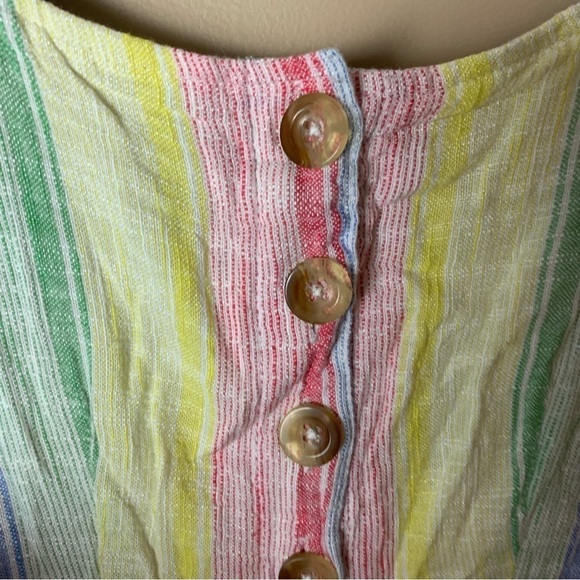 [Urban Outfitters] Rainbow Multi Colored Cotton Blend Tiered Skirt Maxi Dress - Picture 6 of 11